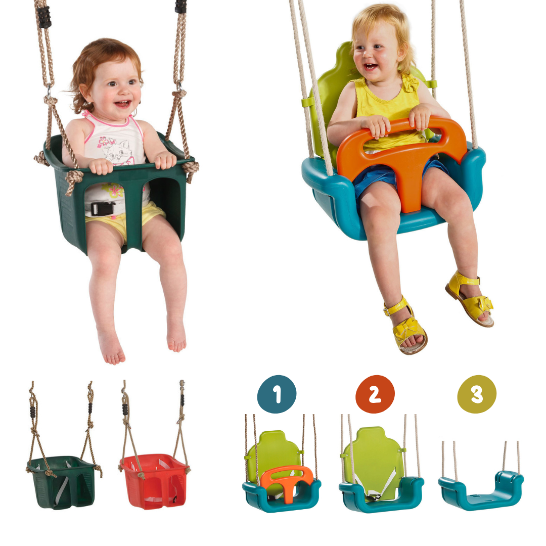 balançoire bébé évolutive compatible aire de jeu blue rabbit